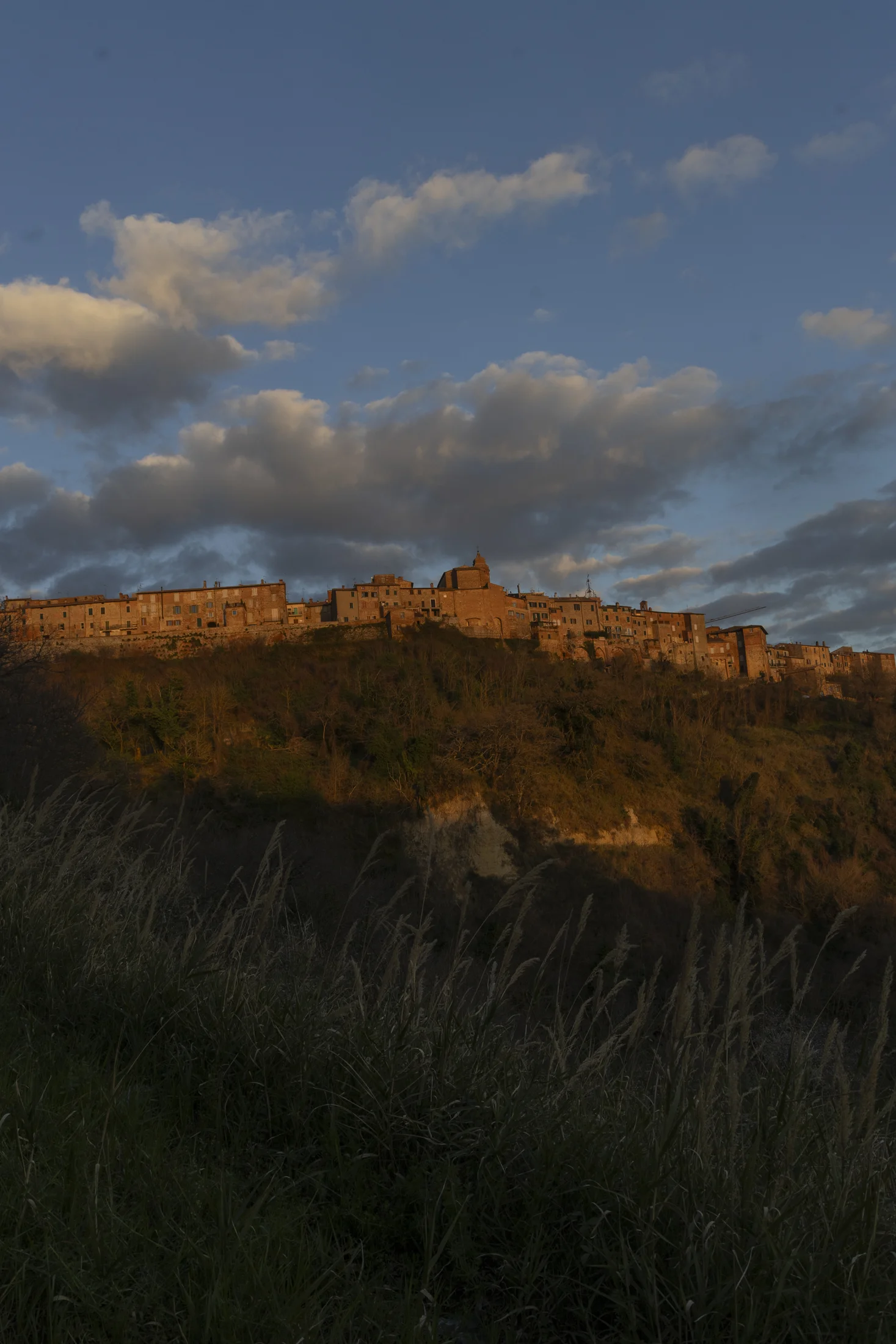 Monteleone d’Orvieto on its hill in the evening light